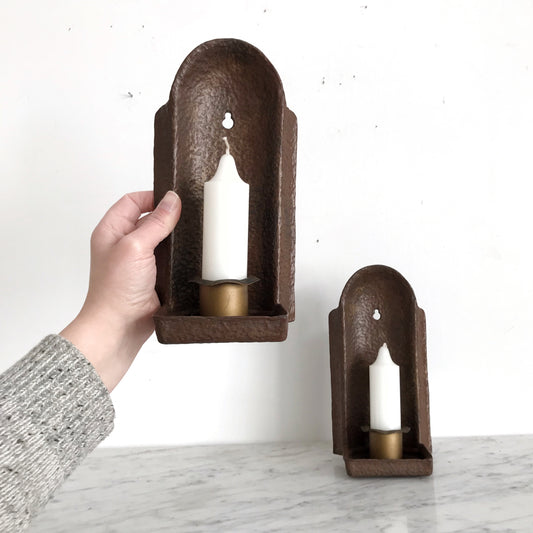 Pair of Heavy Cast Candle Sconces