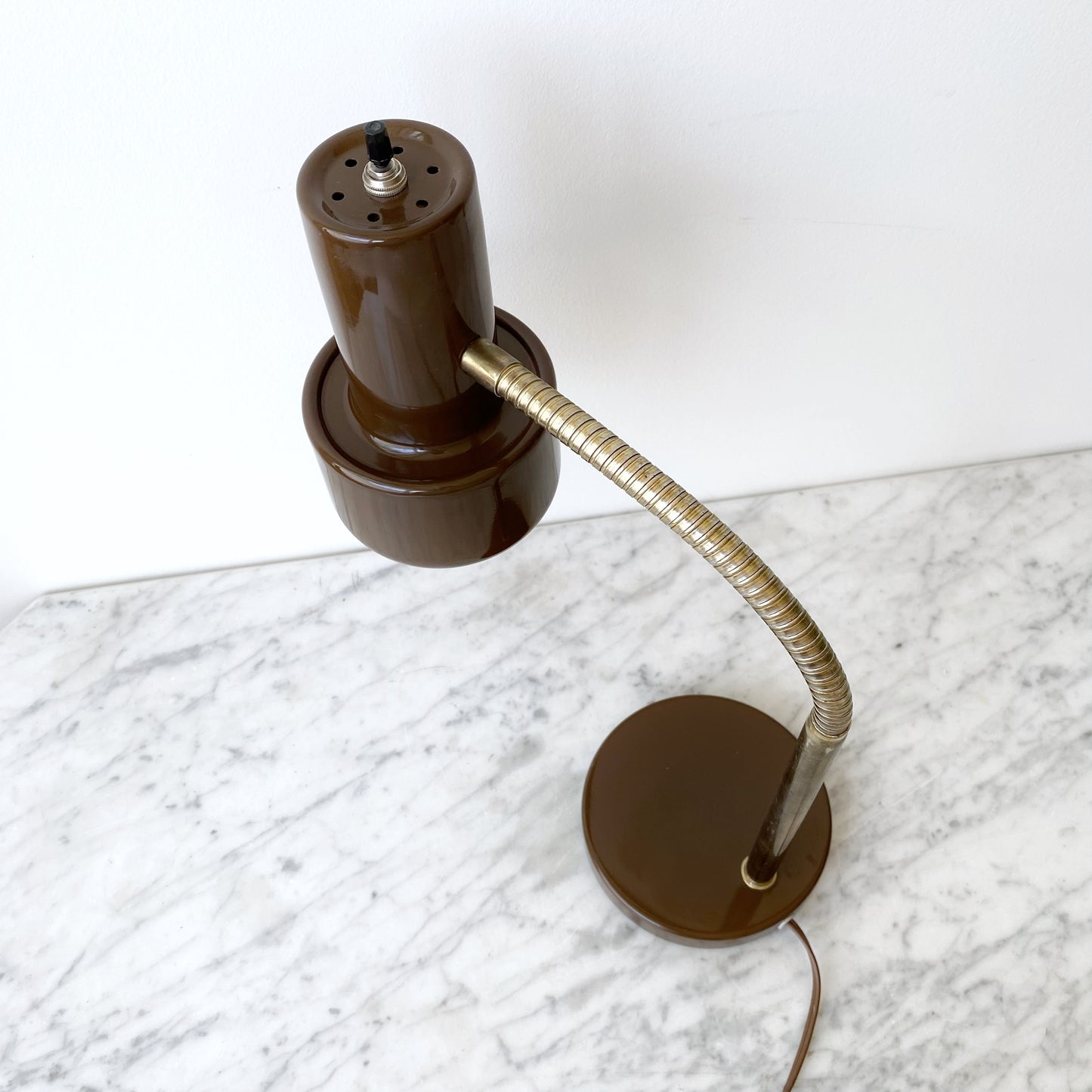 Vintage Brown Enamel Desk Lamp