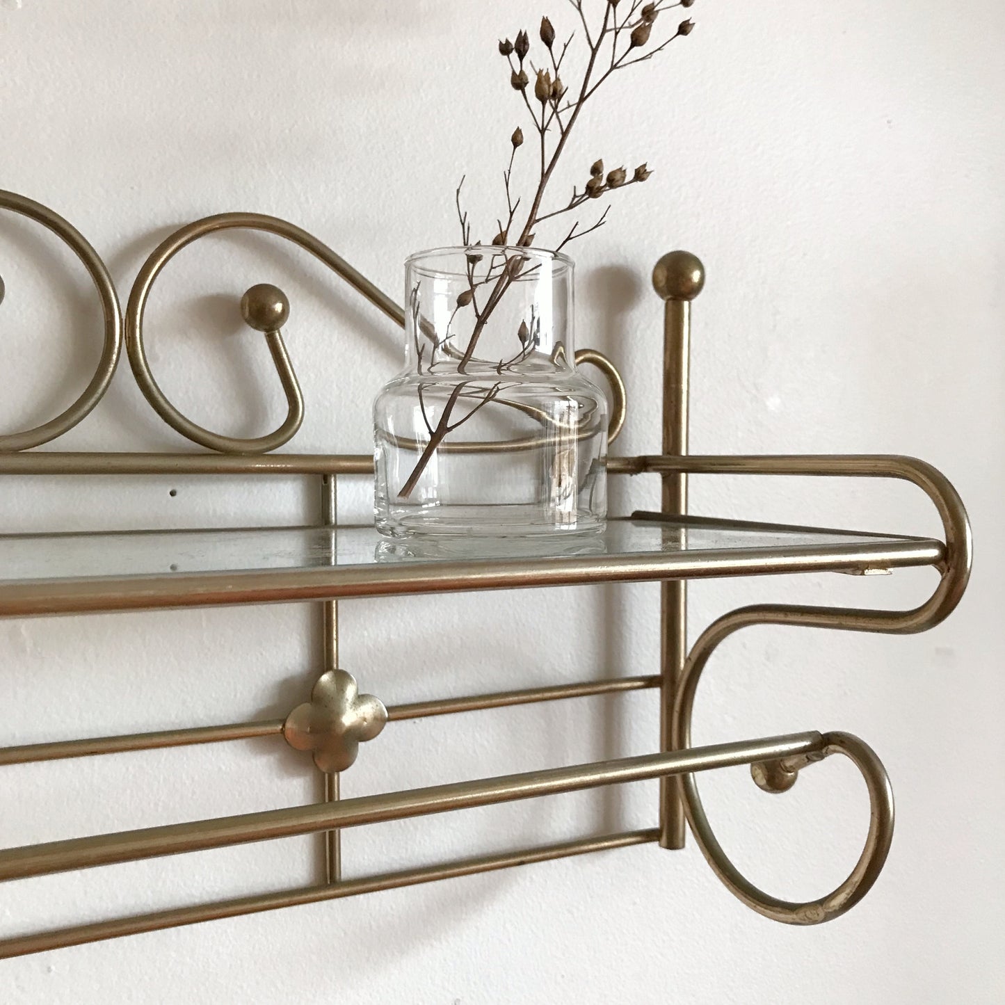 Vintage Gold and Glass Shelf