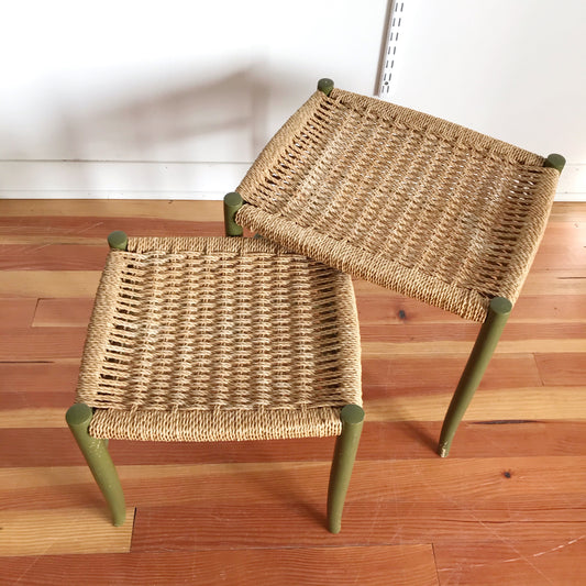 Vintage 1950's Italian Mid-Century Modern Nesting Stools