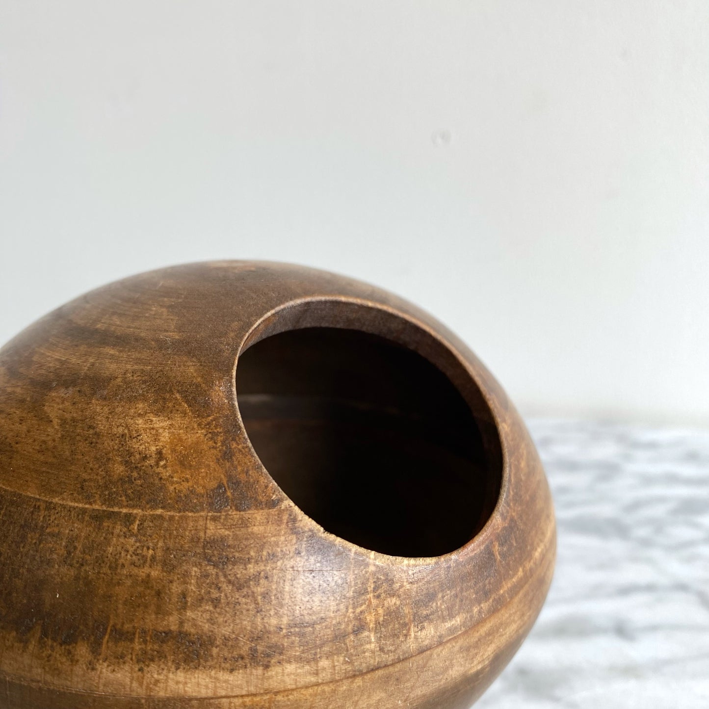 Vintage Wooden Salt Cellar + 4 Pinch Bowls