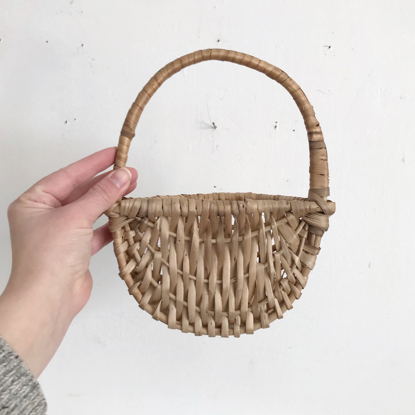 Small Woven Half Moon Basket