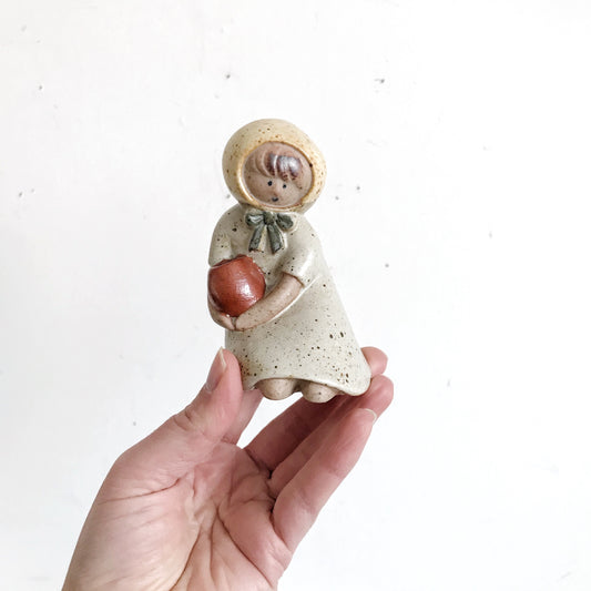 Vintage Girl Figure / Dried Flower Vase