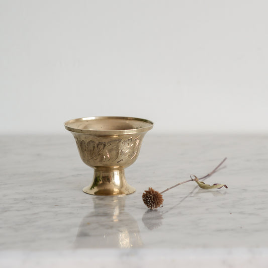 Small Etched Brass Footed Cup