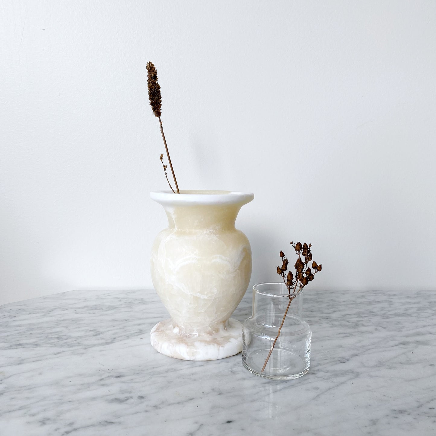 Vintage Onyx Marble Vase, 6.25”