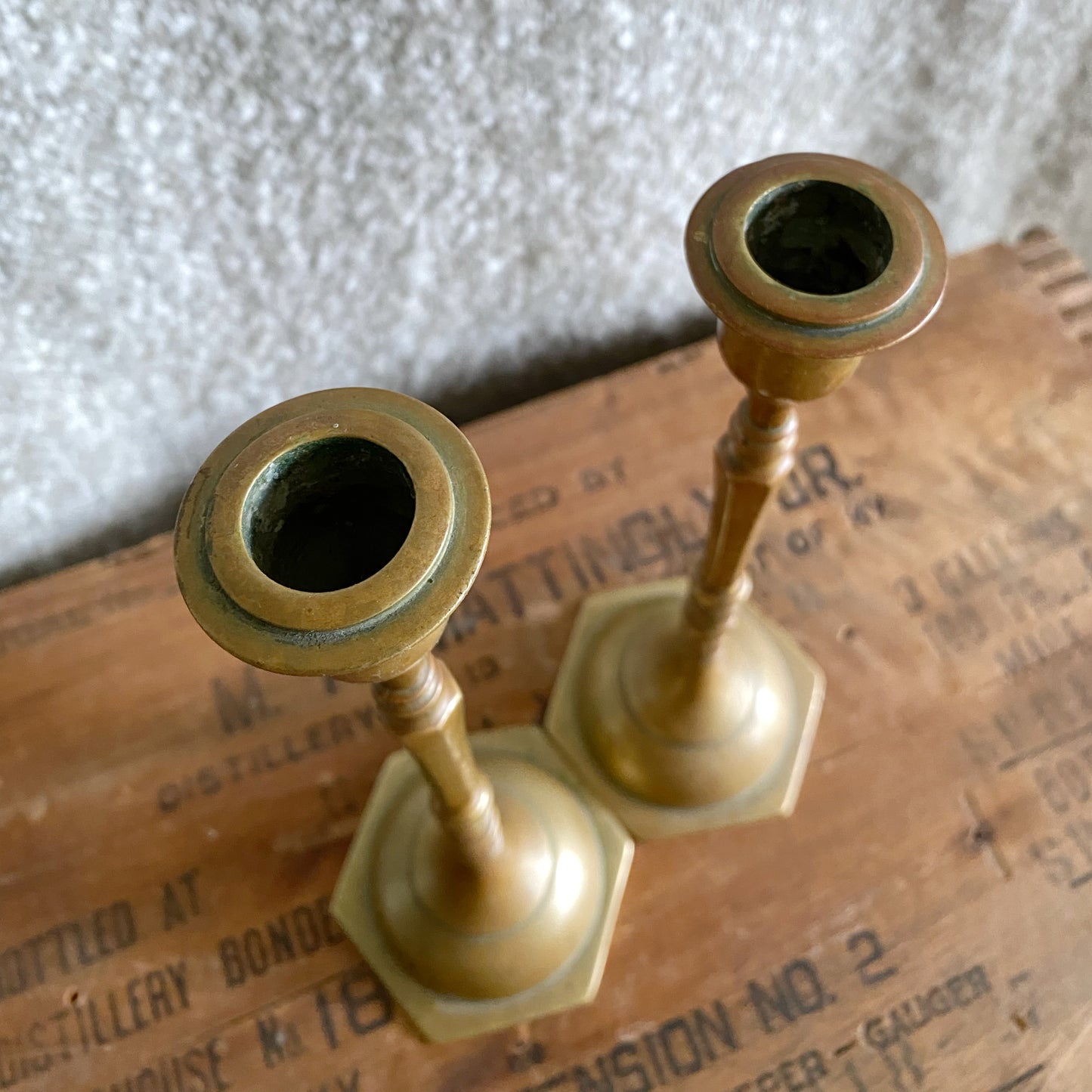 Pair of XL Vintage Brass Candlestick Holders