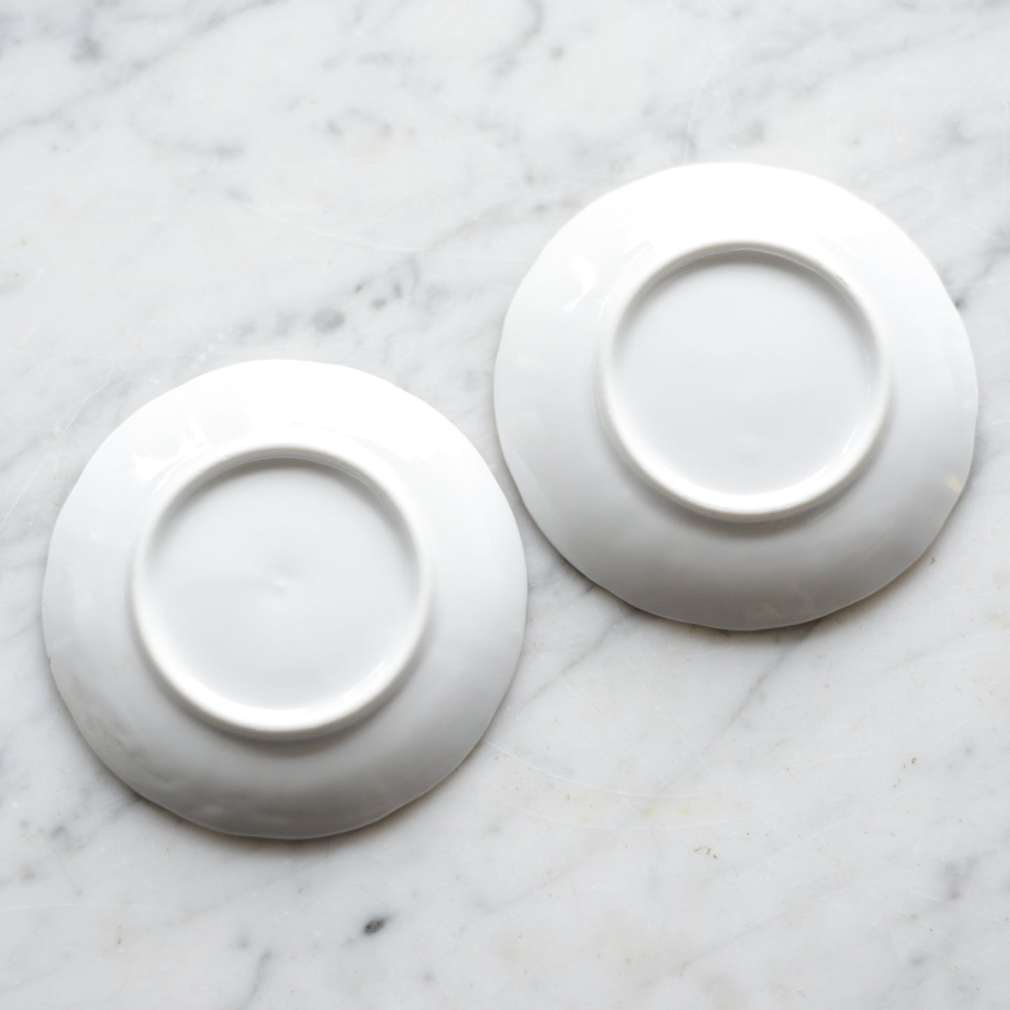 Pair of Tiny Porcelain Plates with Gold Trim
