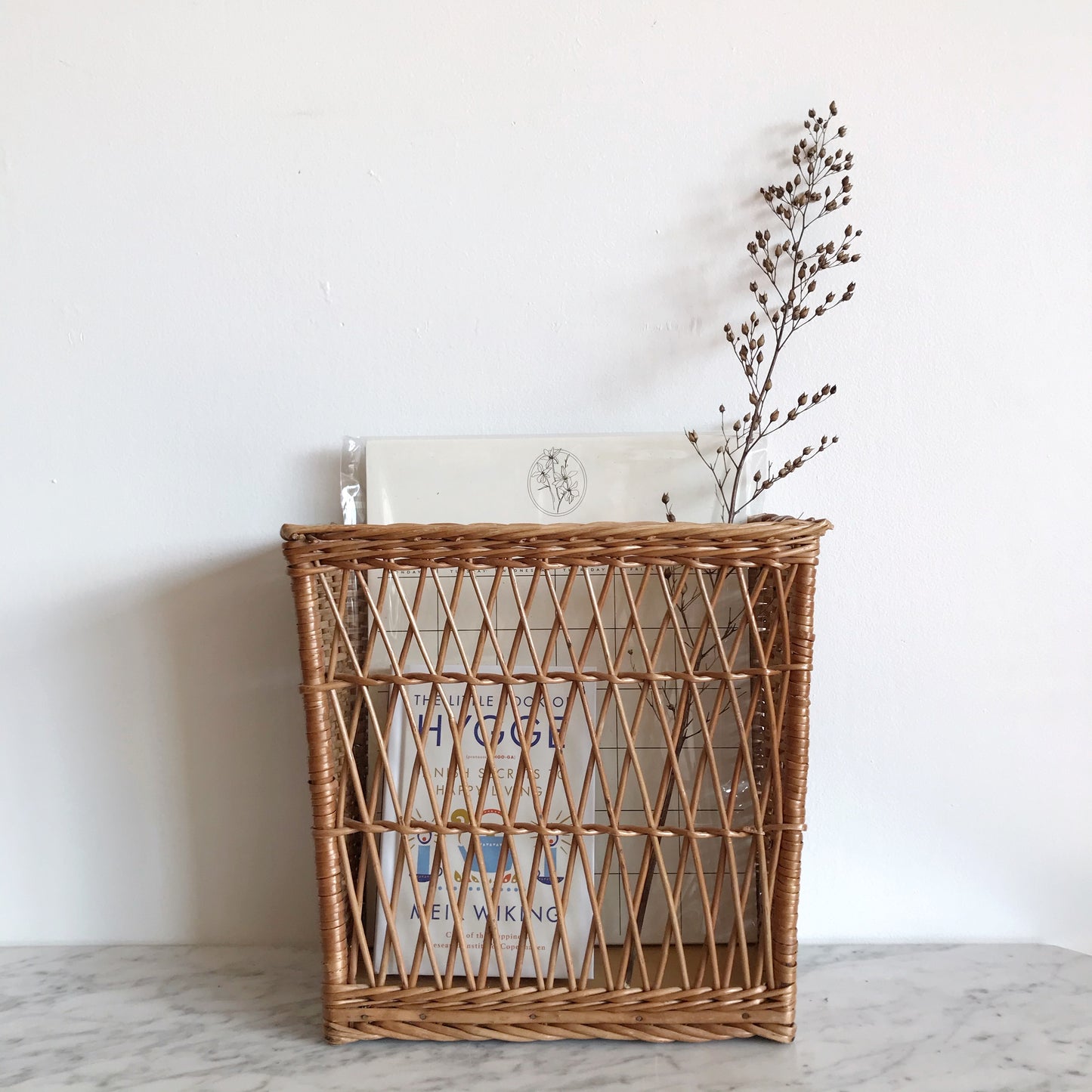 X-Large Wicker Wall Basket Organizer