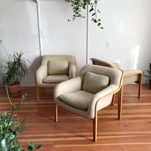 Vintage 1970’s Knoll Bent Wood Armchair by Bill Stephens