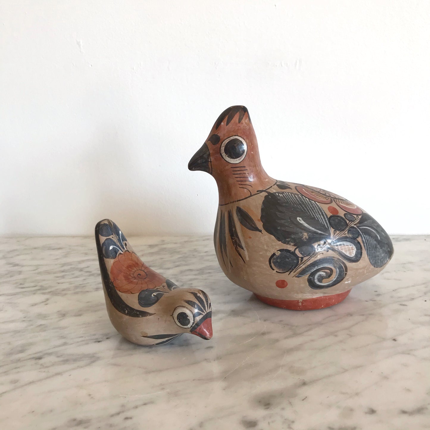 Large Hand-painted Clay Bird