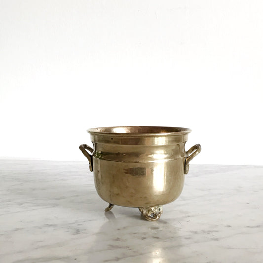 Cute Vintage Footed Brass Planter