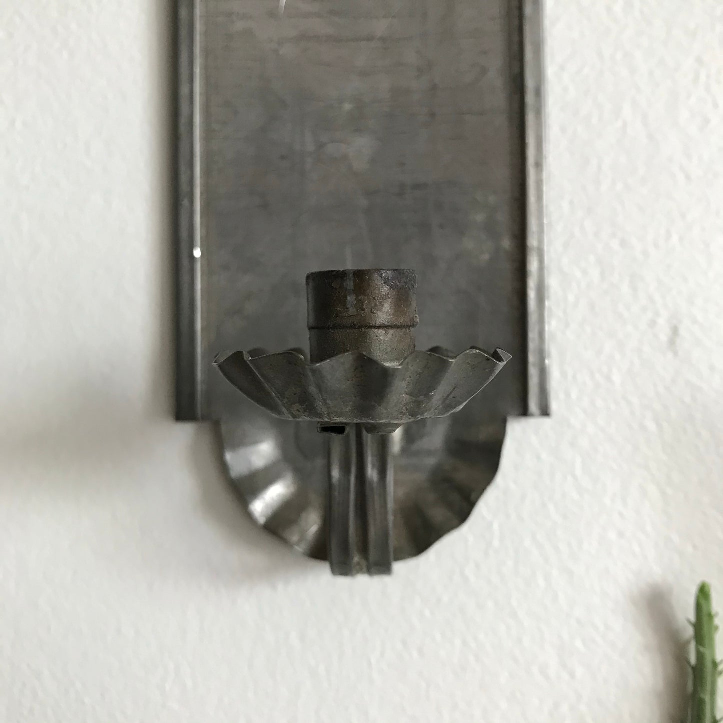 Small Vintage Galvanized Candle Sconce