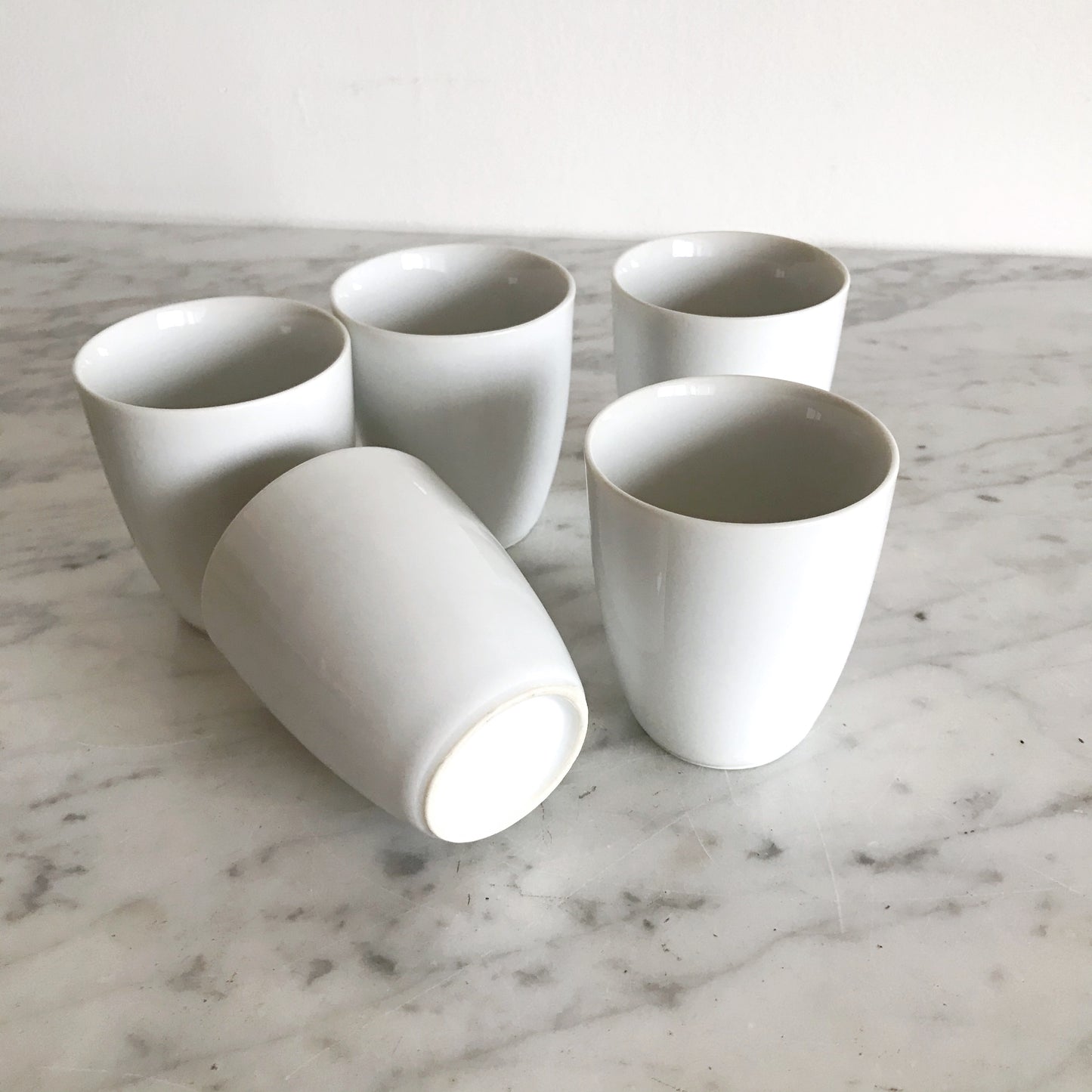 Simple Porcelain Espresso Cups, Set of 5