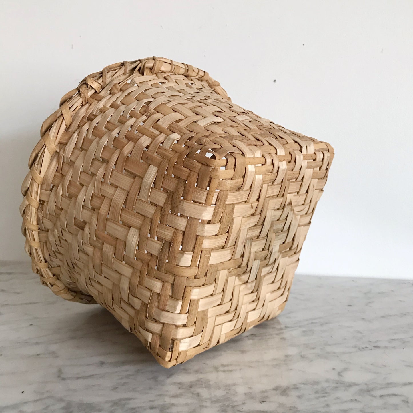 Vintage Natural Woven Basket, Ecuador