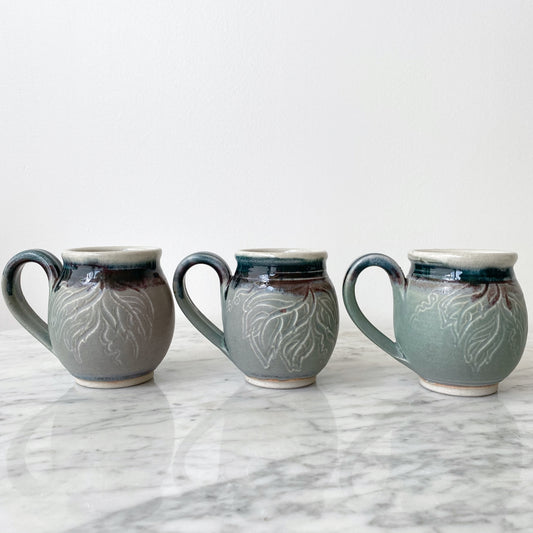 Set of 6 Handcrafted Pottery Mugs