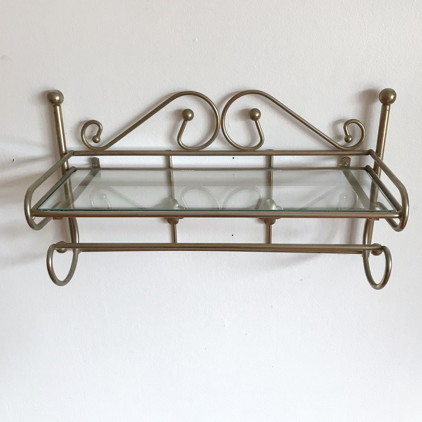 Vintage Gold and Glass Shelf
