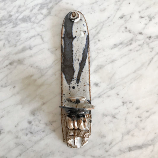Handcrafted Stoneware Candle Sconce