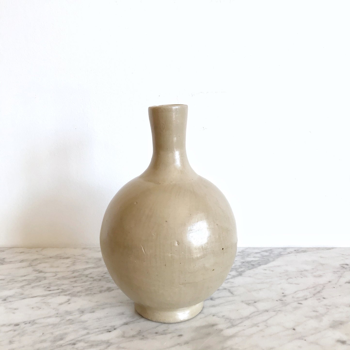 Large Clay Vessel Vase, Bisque