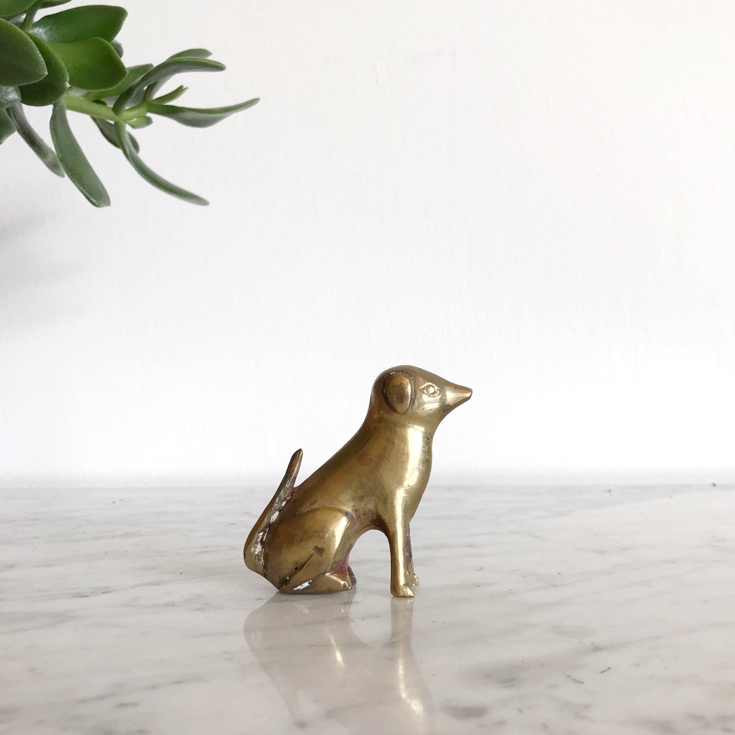 Cutest Vintage Brass Dog Figurine