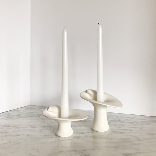 Vintage Porcelain Lily Candle Holders