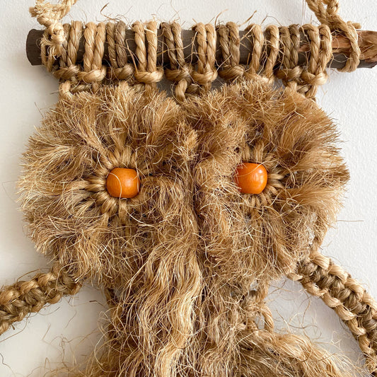 Vintage Brown Macrame Owl