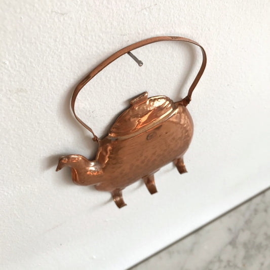Vintage Copper Teapot Hook, Finland