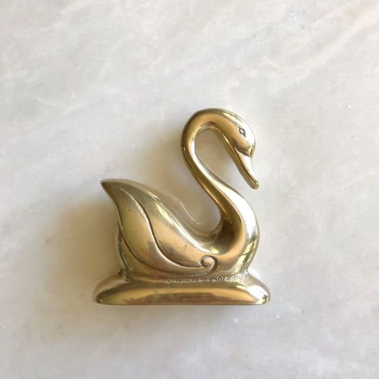 Vintage Brass Swan Figure