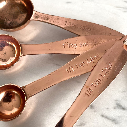 Found Copper-plated Measuring Spoons