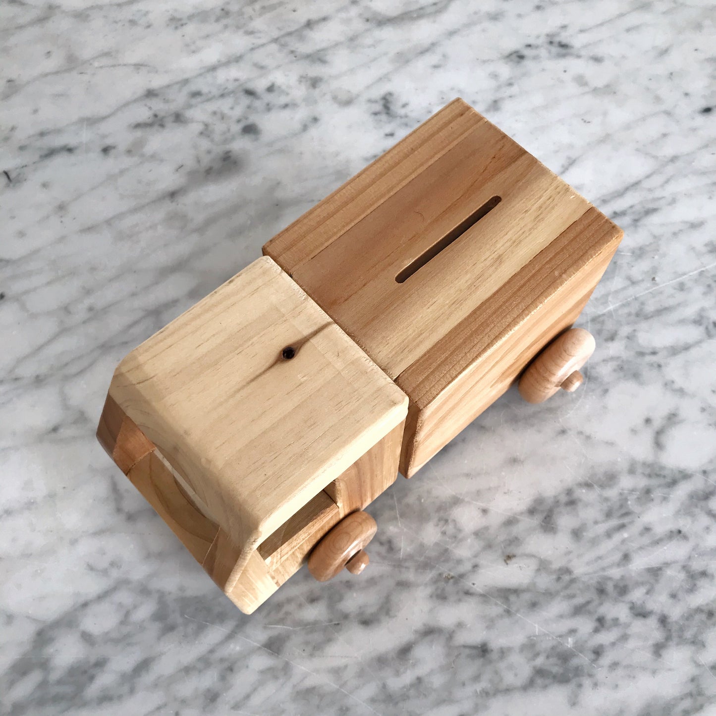 Handcrafted Wooden Truck Coin Bank