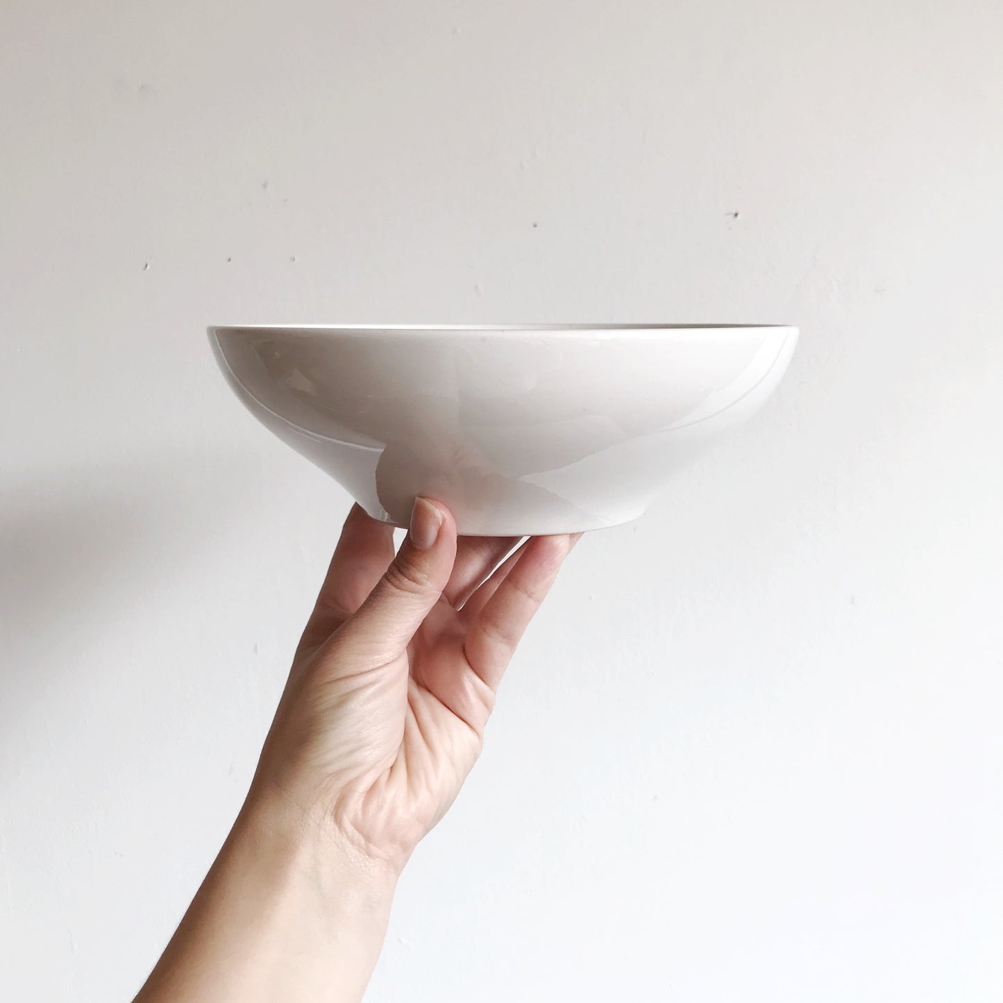 Vintage White Ceramic Serving Bowl