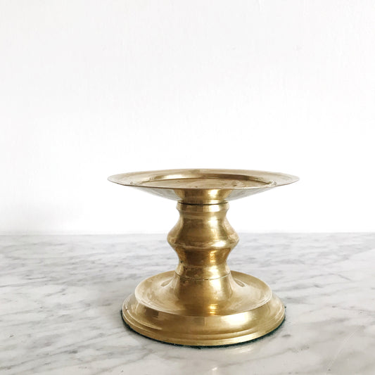 Large Brass Pillar Candle Holder
