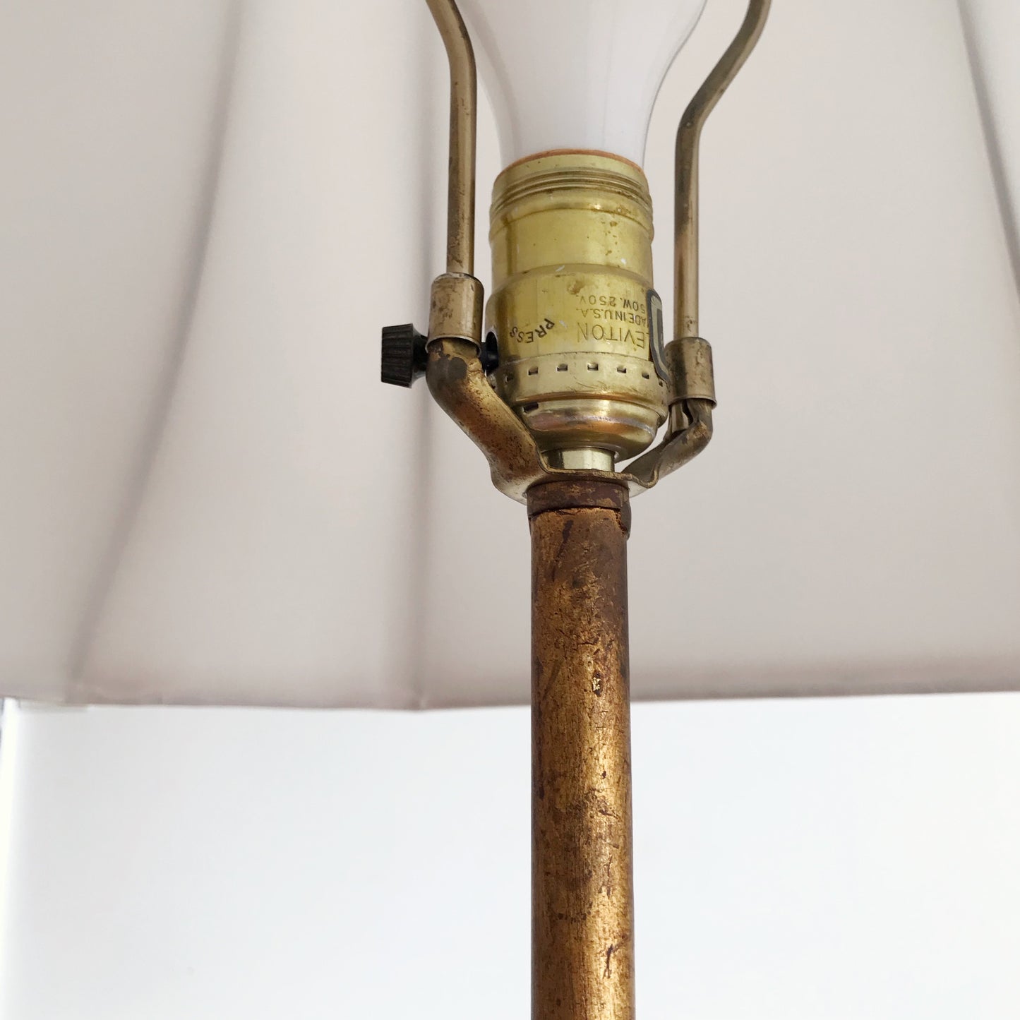 Vintage Hollywood Regency Gold Bamboo Floor Lamp