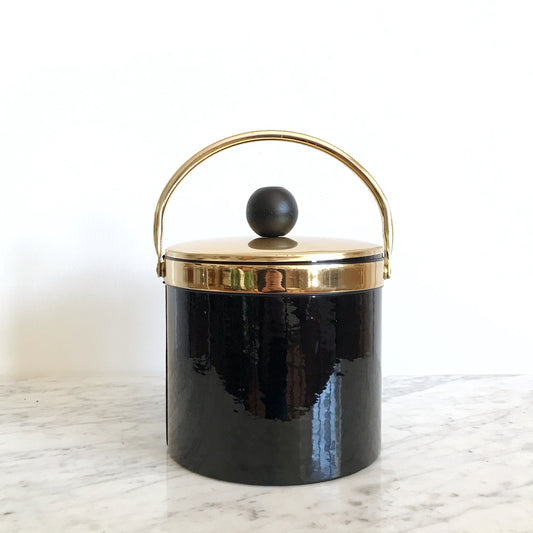 Vintage Black & Gold Ice Bucket