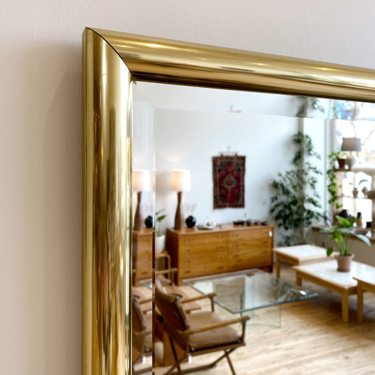 Large Vintage Brass Beveled Mirror (24 x 36)