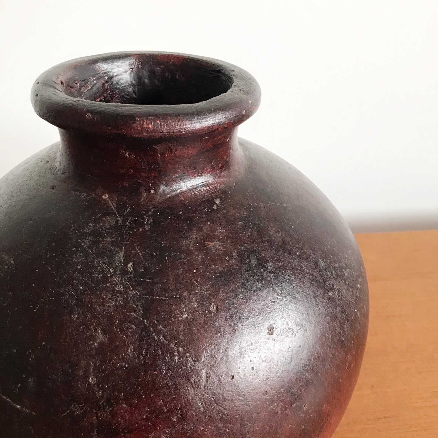 XL Clay Vase, Burgundy Red