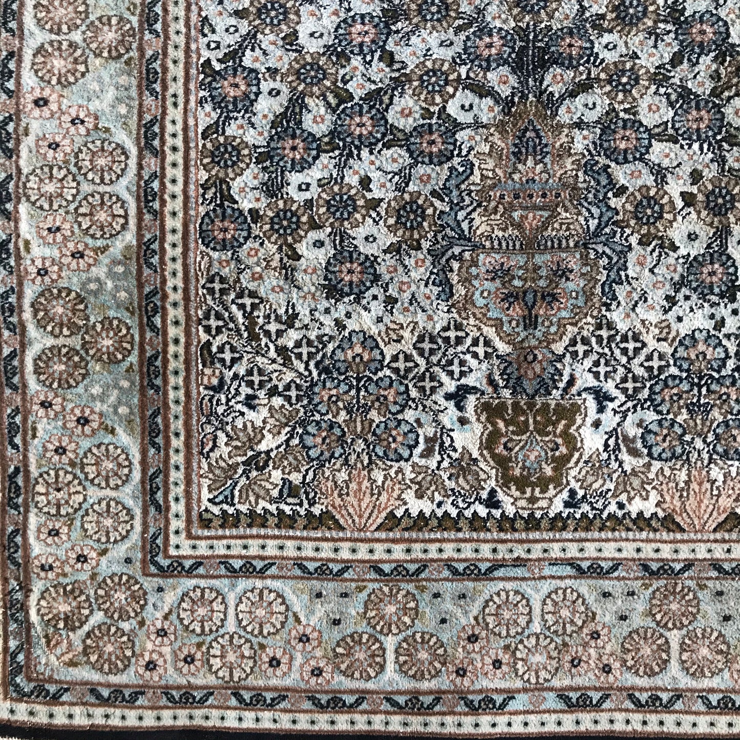 Vintage Handmade Kashmir Rug, Inlay Silk (3x5)