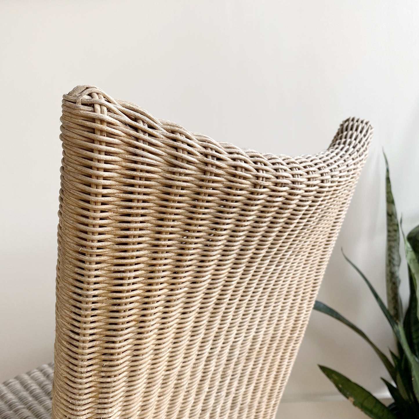 Vintage Sculptural Wicker Chair, Single