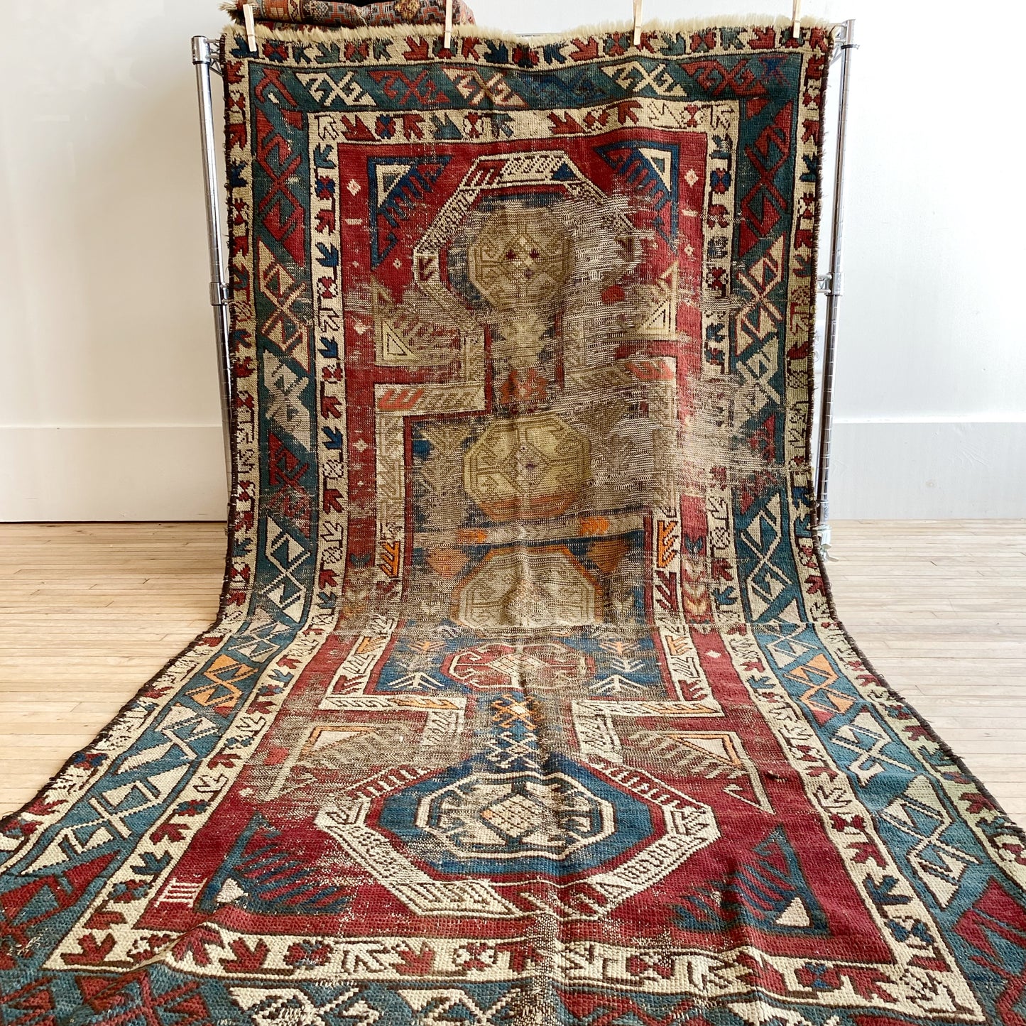 Antique Hand-knotted Persian Rug (7' 6" x 3' 7.75")
