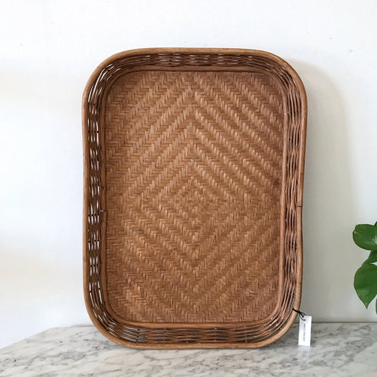 X-Large Vintage Wicker Tray