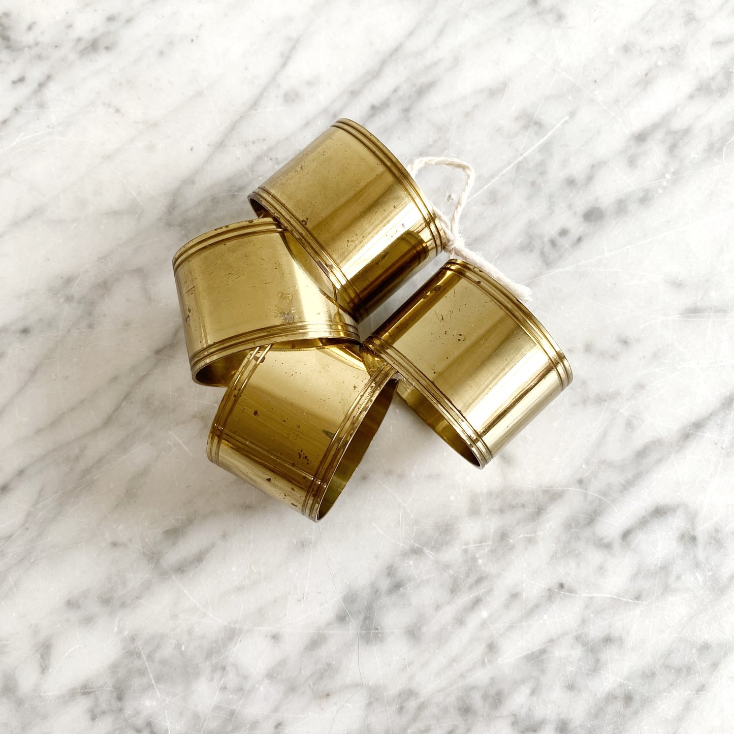 S/4 Vintage Brass Napkin Rings