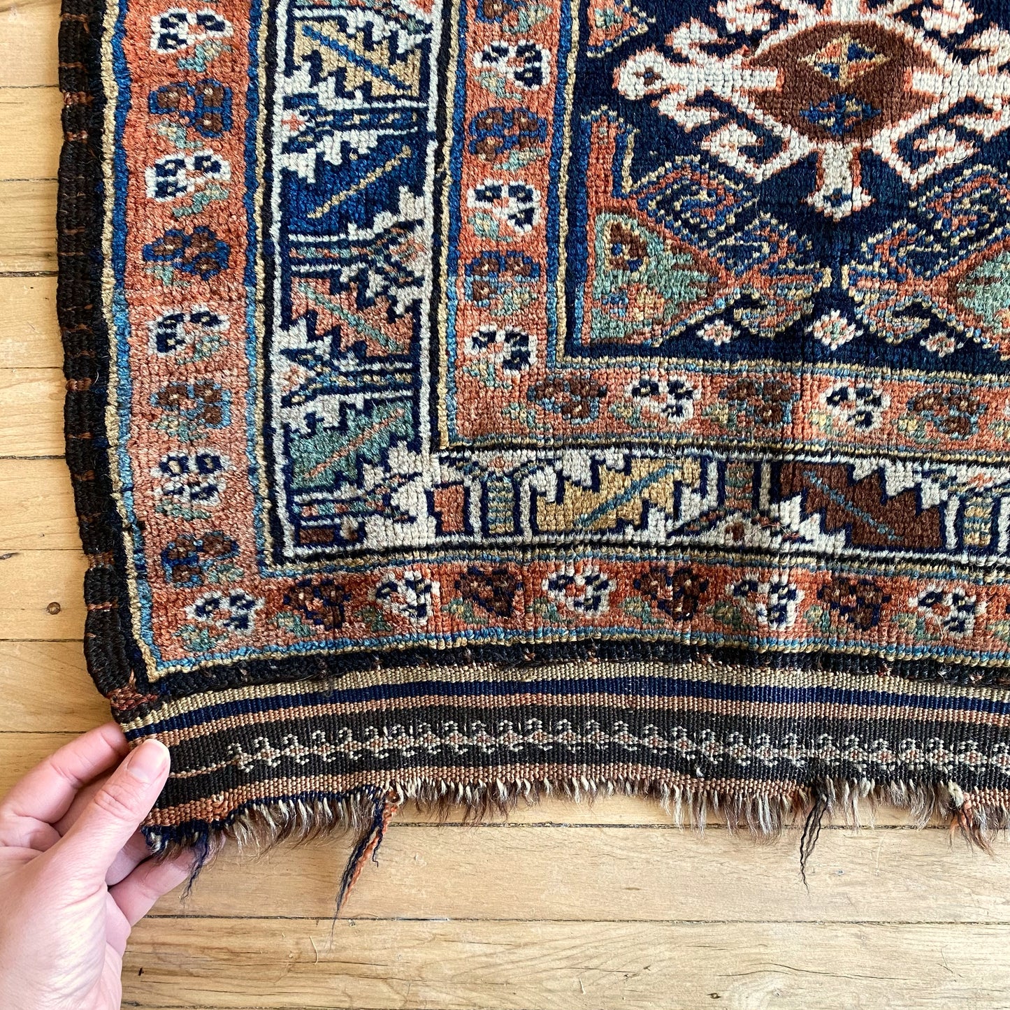Antique Persian Hand-knotted Rug Mat / Textile