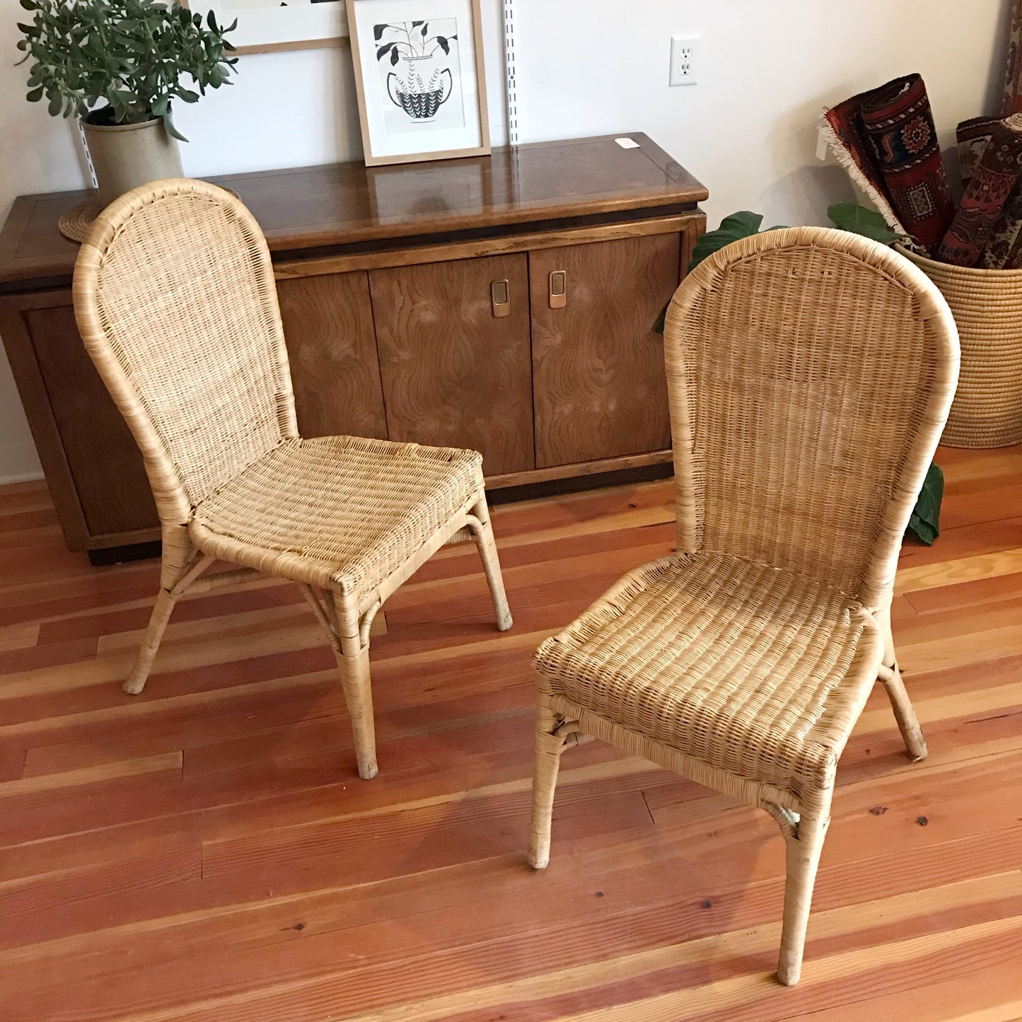PAIR: Vintage Wicker Chairs