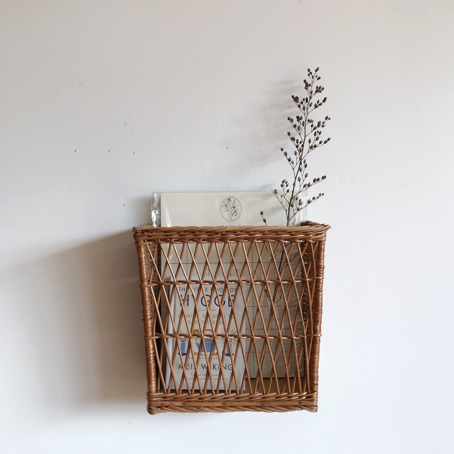 X-Large Wicker Wall Basket Organizer