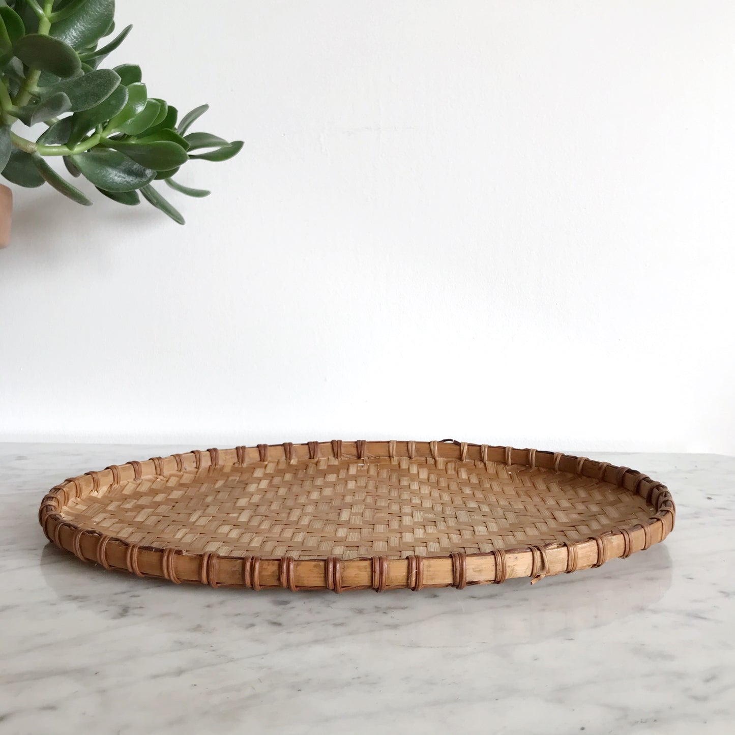 Vintage Oval Woven Tray