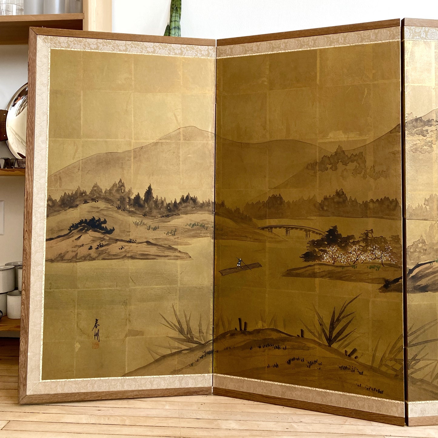 Vintage Japanese Folding Screen/Room Divider