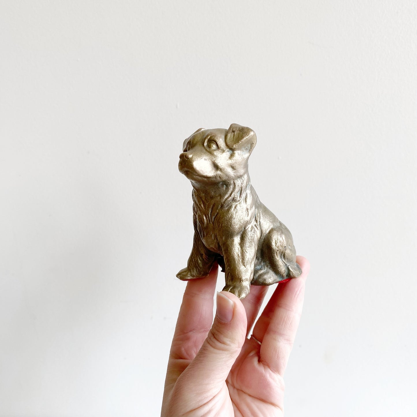 Vintage Bronze Puppy Dog, 4”