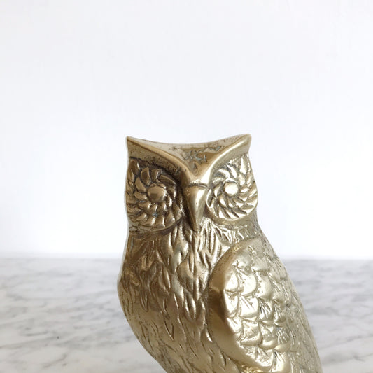 Large Vintage Brass Owl