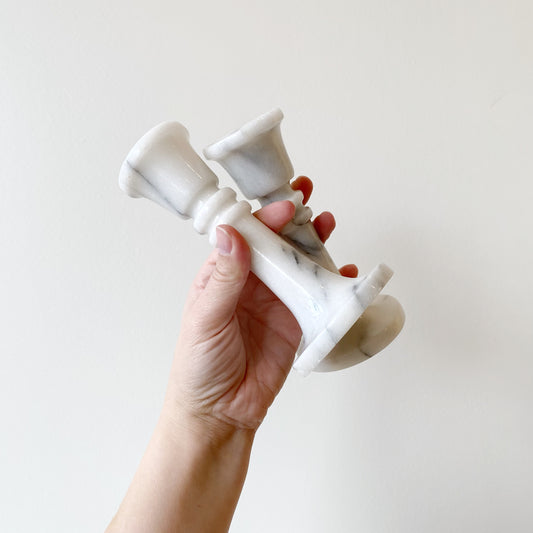 Pair of Marble Candlestick Holders