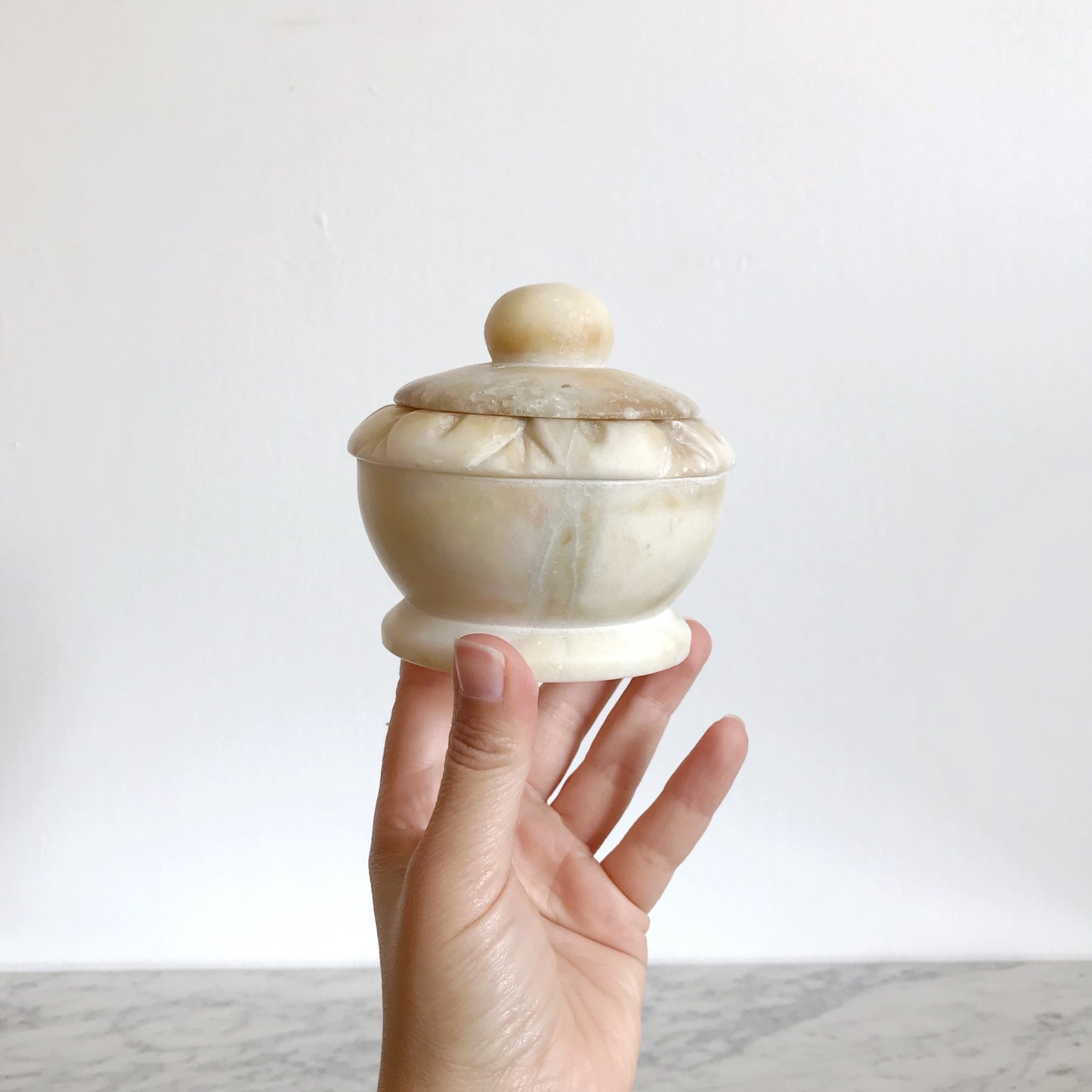 Vintage Chippy Marble Container