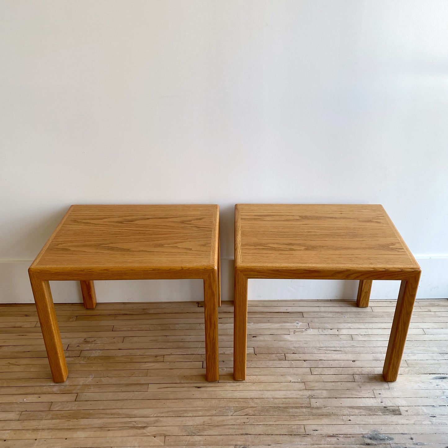 Pair of Vintage Solid Oak End Tables